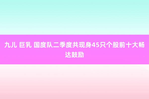 九儿 巨乳 国度队二季度共现身45只个股前十大畅达鼓励