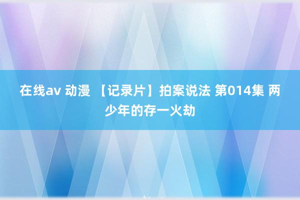 在线av 动漫 【记录片】拍案说法 第014集 两少年的存一火劫